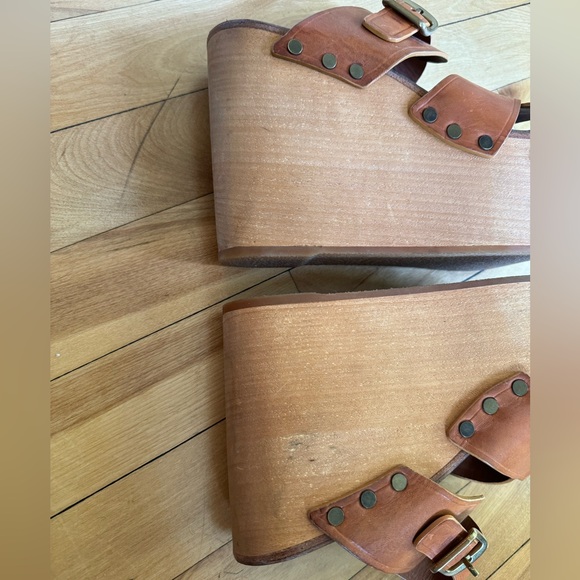 Celine Phoebe Philo Rare platforms Clogs Sandals veg tan leather brown tan 38.5 - Picture 5 of 16